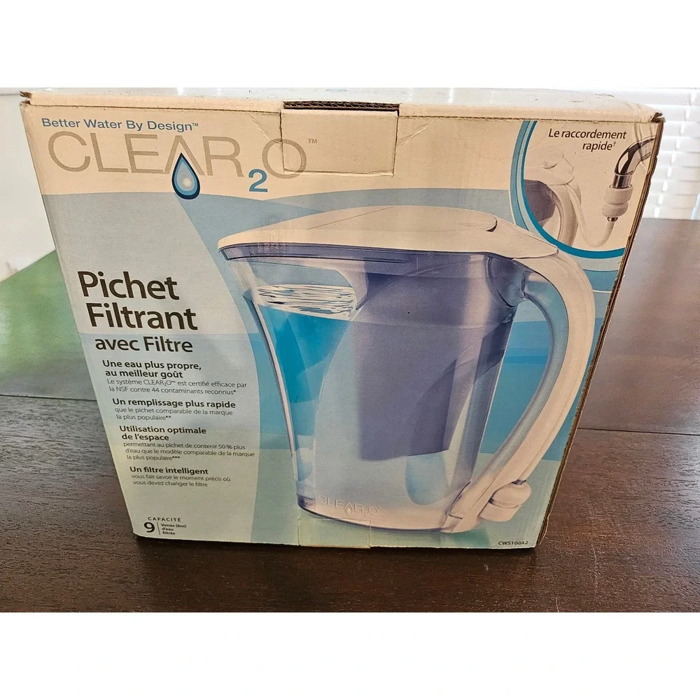 CLEAR2O Water Filtration Pitcher Home 9 Cup Blue CWS100A2 Quick Connect NEW